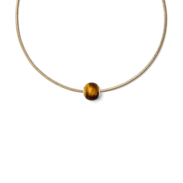 Tiger eye Orb Gold charm