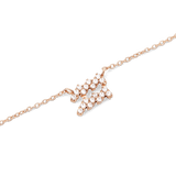 Crystal Zodiac Chain Necklace Rose Gold