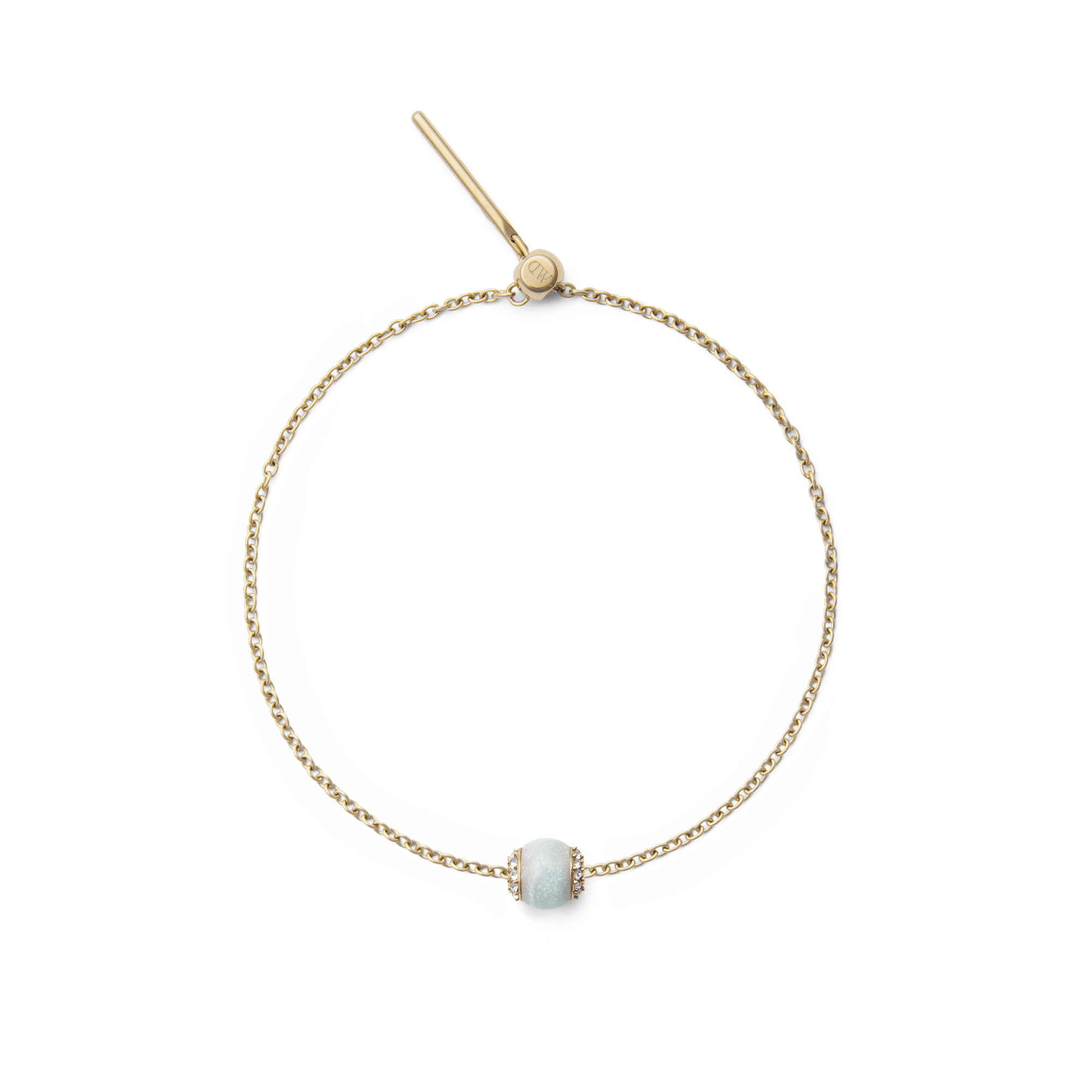 Amazonite Crystal Orb Gold Charm