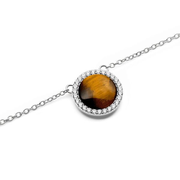 Audrey Necklace Tiger Eye Silver