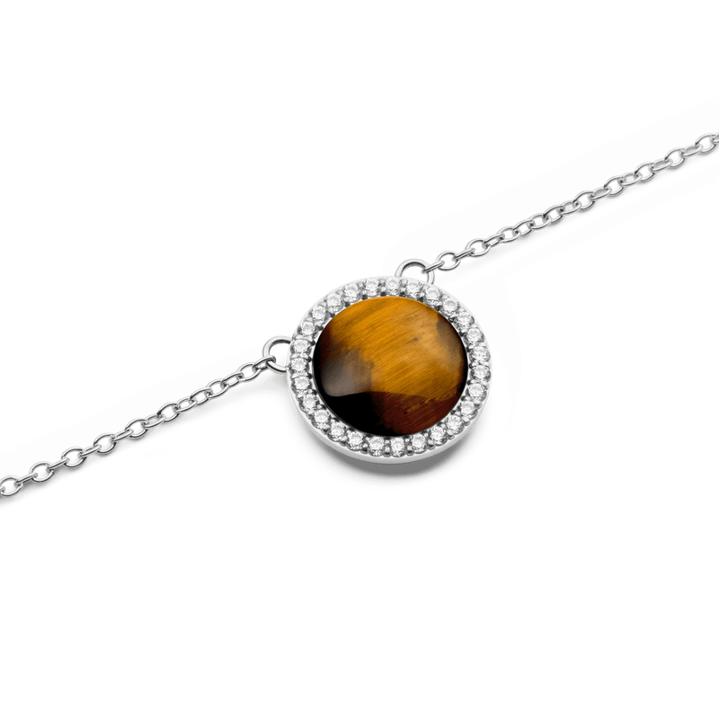 Audrey Necklace Tiger Eye Silver