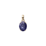Blue Spot Oval Gold Charm