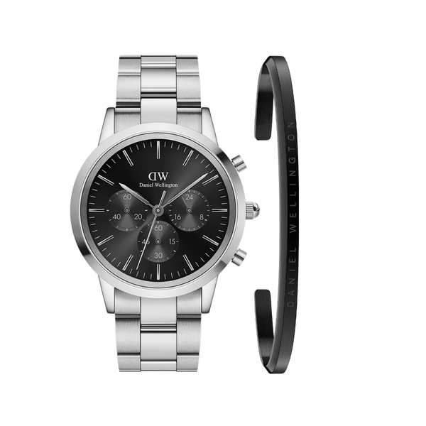 Iconic Chronograph Onyx S + Classic Bracelet Silver