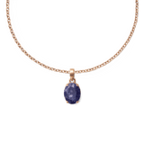 Blue Spot Oval Rose Gold Charm