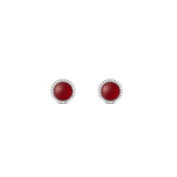 Audrey Earrings  Red Agathe Silver