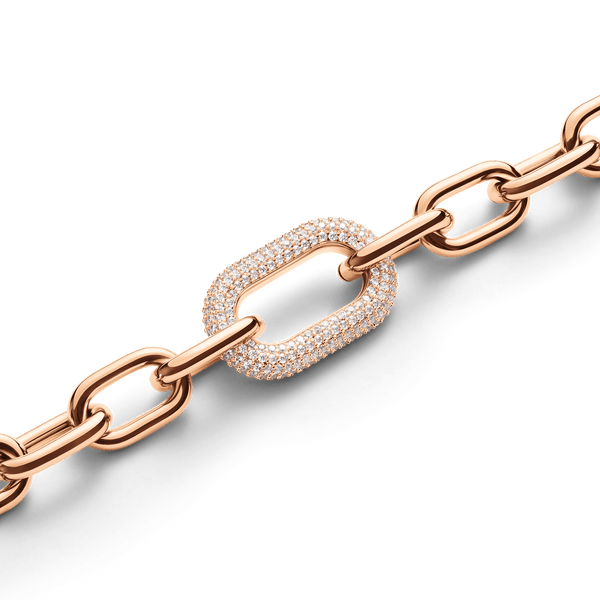 Crystal Link Necklace Rose Gold