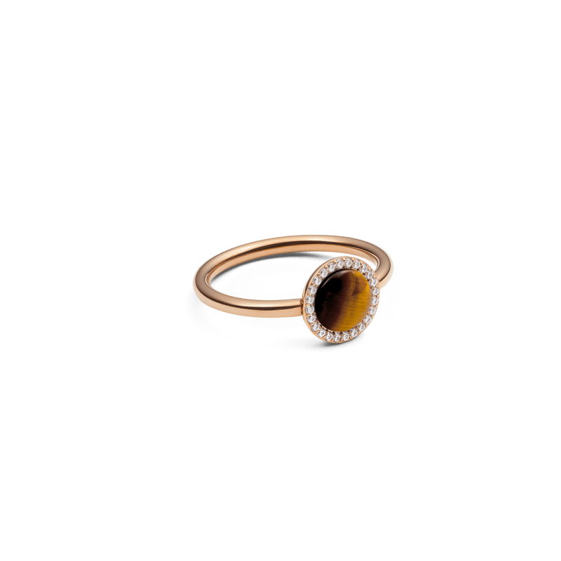 Audrey Ring Tiger Eye Rose Gold