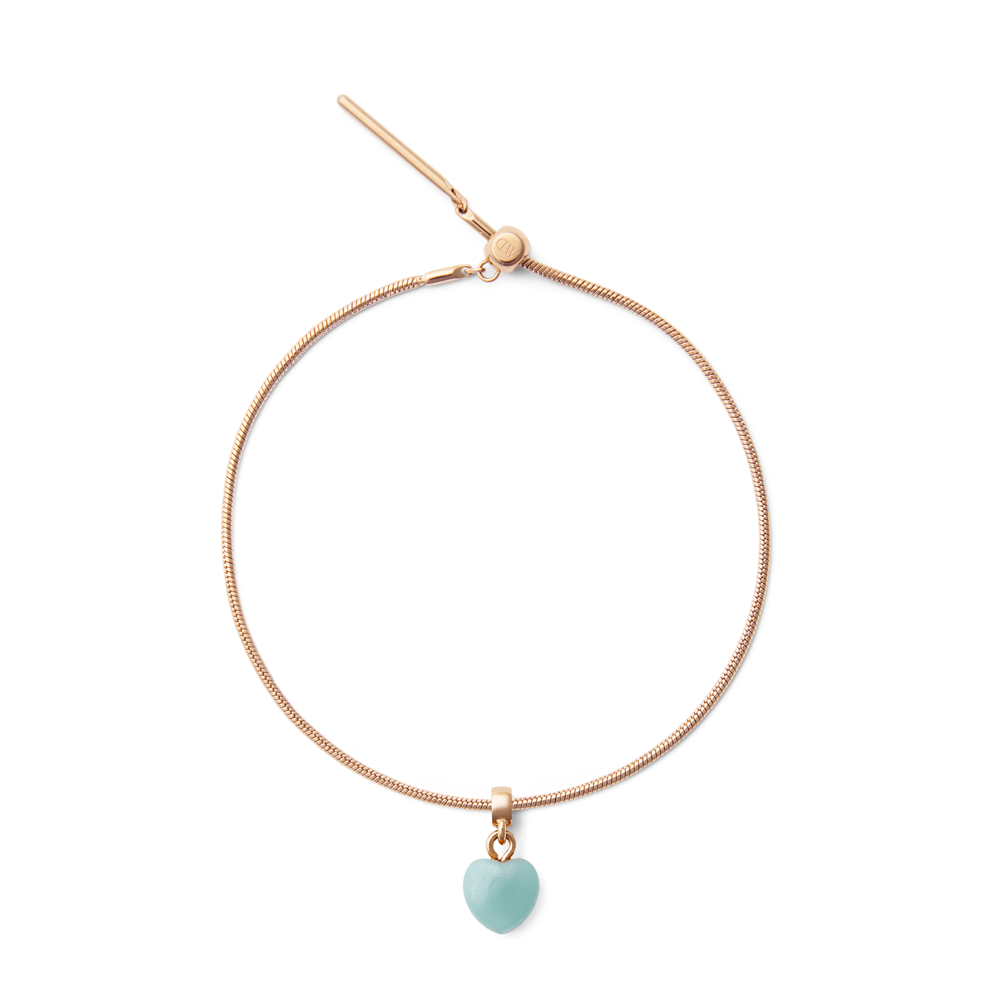 Amazonite Heart Rose Gold Charm
