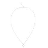 Heart Contour White Crystal Charm S925 Sterling Silver