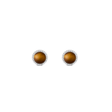 Audrey Earrings Tiger Eye Silver