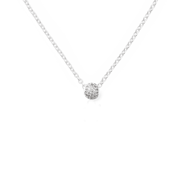 Pavé Orb White Crystal Charm S925 Sterling Silver