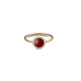 Audrey Ring  Red Agathe Gold