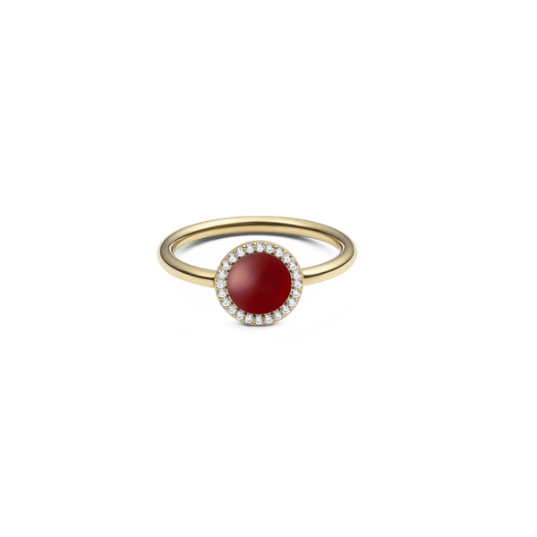 Audrey Ring  Red Agathe Gold