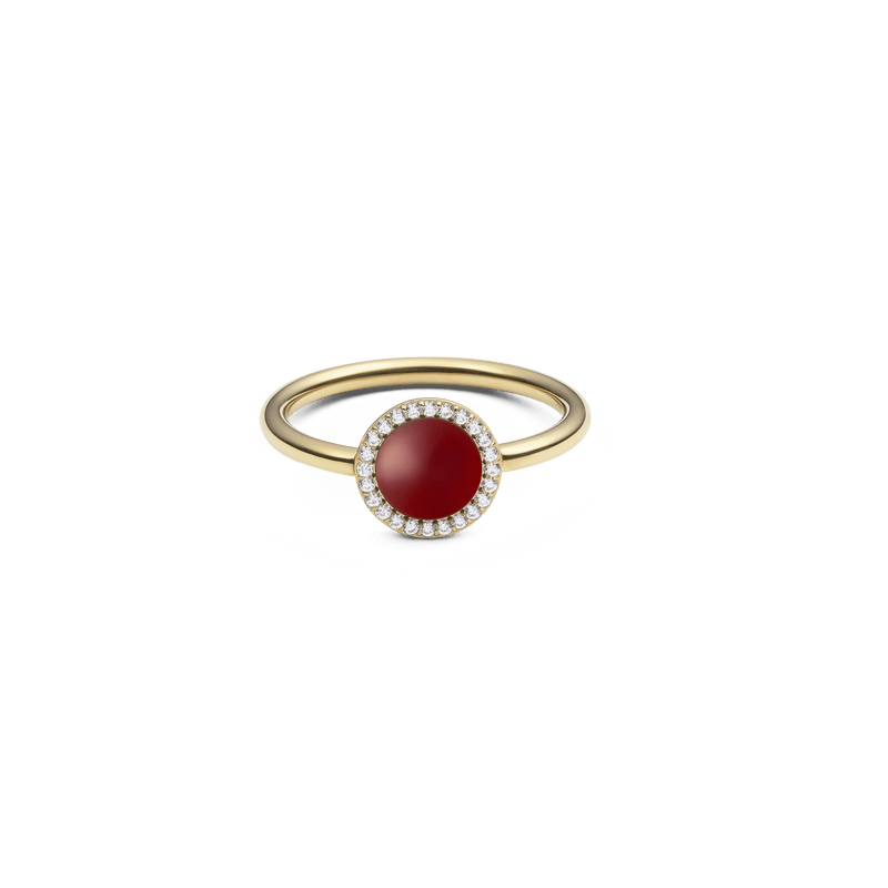 Audrey Ring  Red Agathe Gold