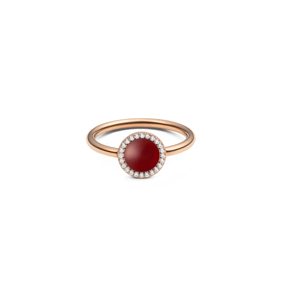 Audrey Ring Red Agathe Rose Gold