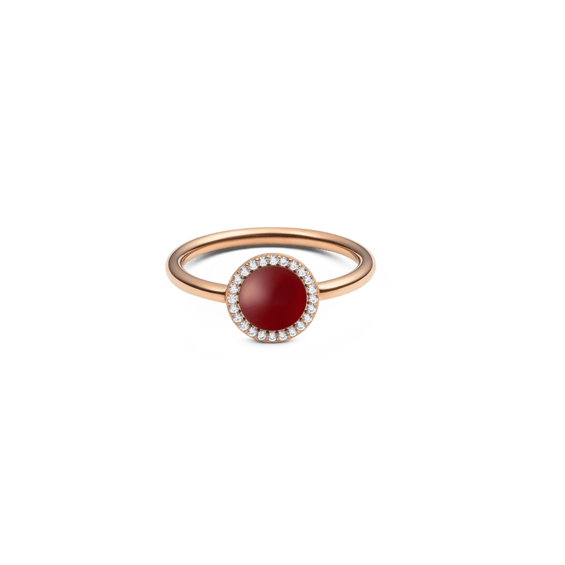 Audrey Ring Red Agathe Rose Gold
