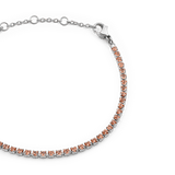 Classic Tennis Bracelet Apricot Silver