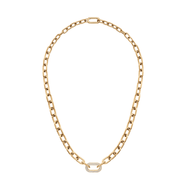 Crystal Link Necklace Gold