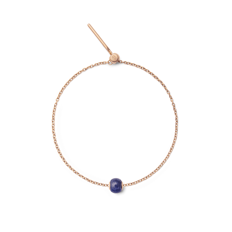 Blue Spot Orb Rose Gold Charm