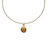 Tiger eye Heart Gold Charm
