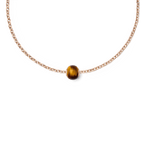 Tiger eye Orb  Rose Gold charm