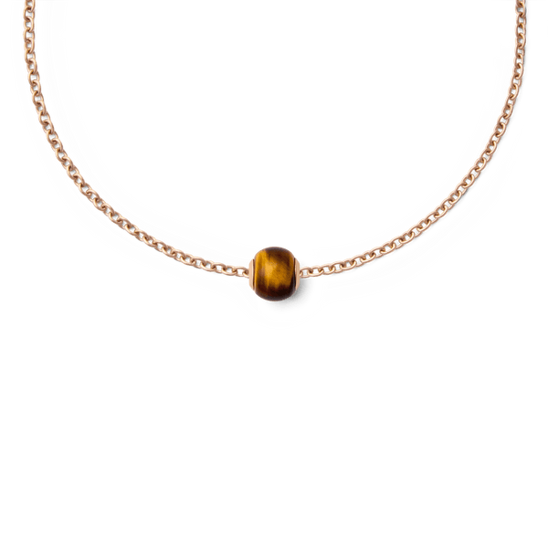 Tiger eye Orb  Rose Gold charm