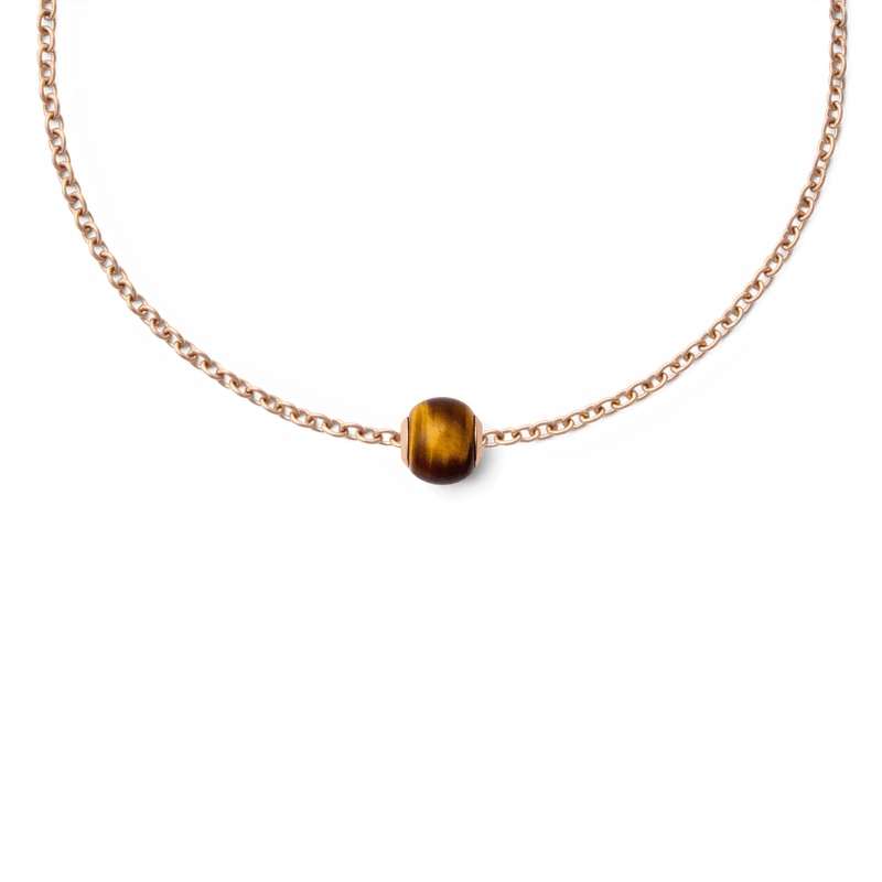 Tiger eye Orb  Rose Gold charm