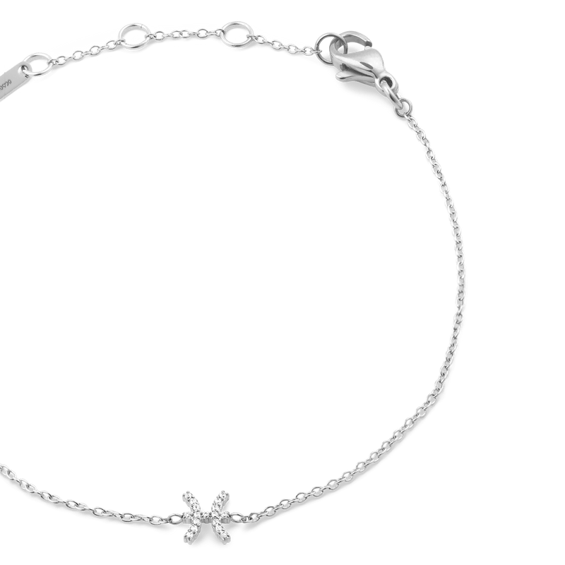 Crystal Zodiac Chain Bracelet Silver