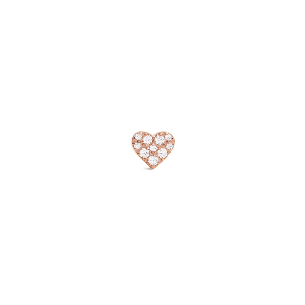 Crystal Heart Stud Rose Gold