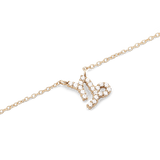 Crystal Zodiac Chain Necklace Gold