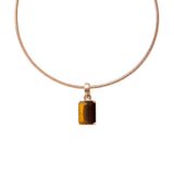 Tiger eye Octagon Rose Gold Charm