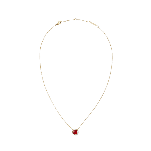 Audrey Necklace  Red Agathe Gold