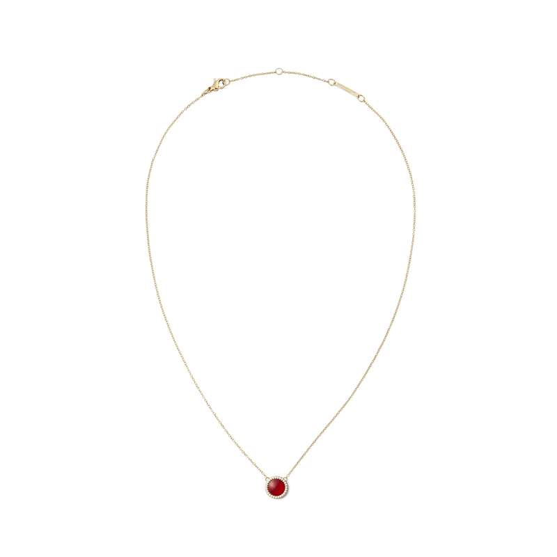 Audrey Necklace  Red Agathe Gold