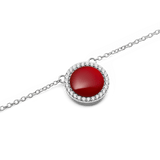 Audrey Necklace Red Agathe Silver