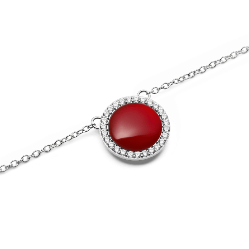 Audrey Necklace Red Agathe Silver