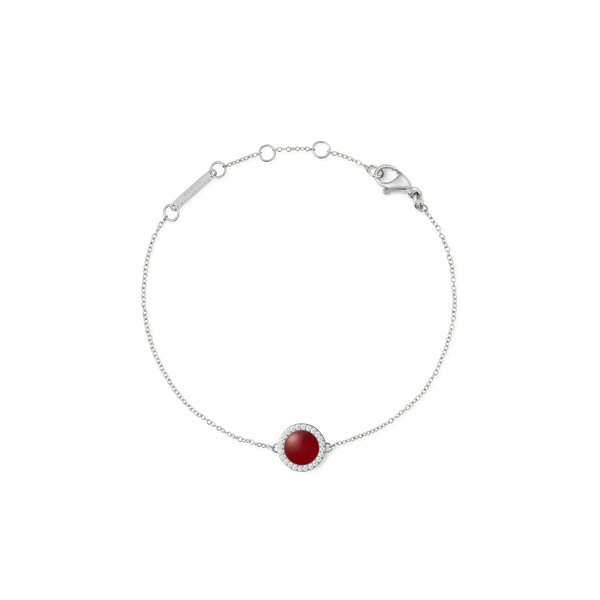 Audrey Bracelet  Red Agathe Silver