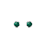 Audrey Earrings Malachite Silver