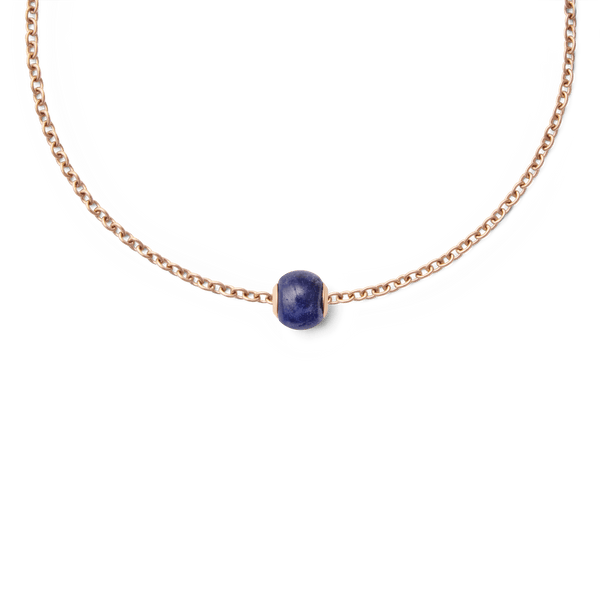 Blue Spot Orb Rose Gold Charm