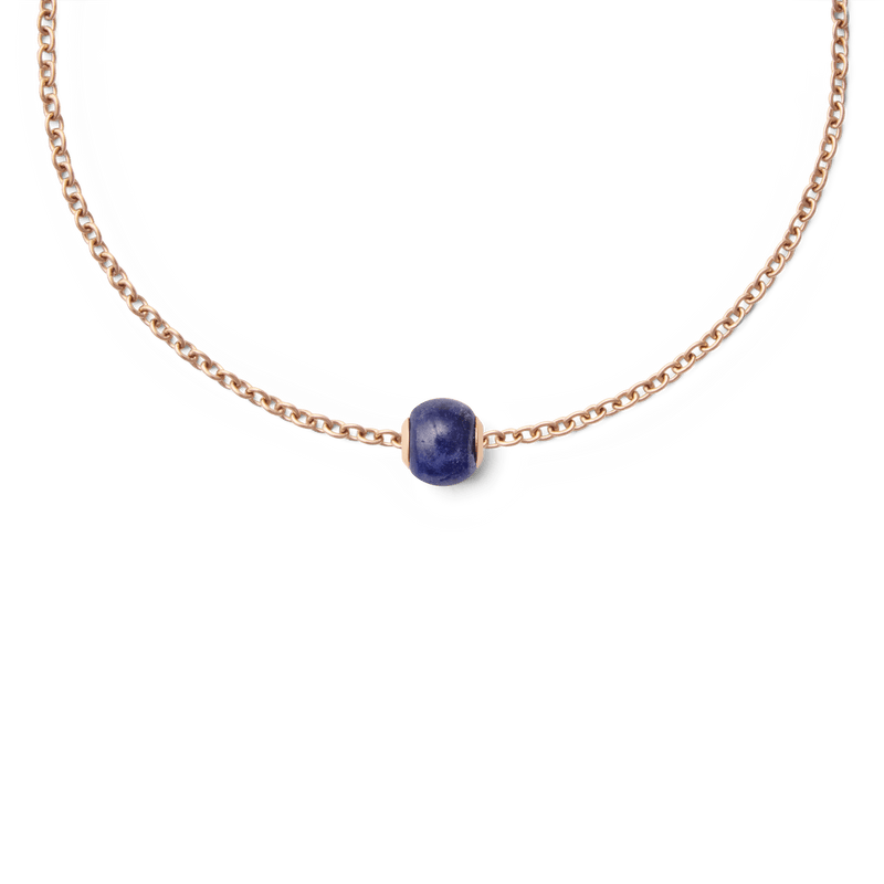 Blue Spot Orb Rose Gold Charm