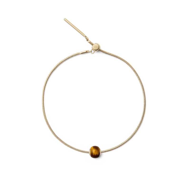 Tiger eye Orb Gold charm