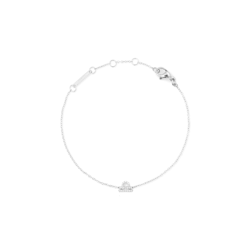 Crystal Zodiac Chain Bracelet Silver