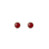 Audrey Earrings  Red Agathe Gold