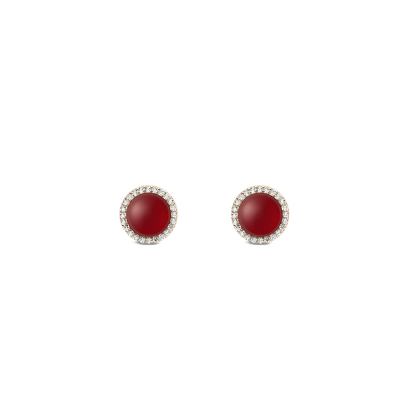 Audrey Earrings  Red Agathe Gold