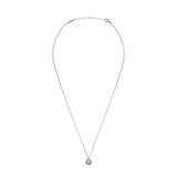 Pavé Crystal Pendant Necklace Silver