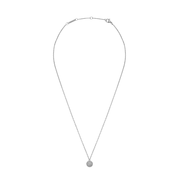 Pavé Crystal Pendant Necklace Silver