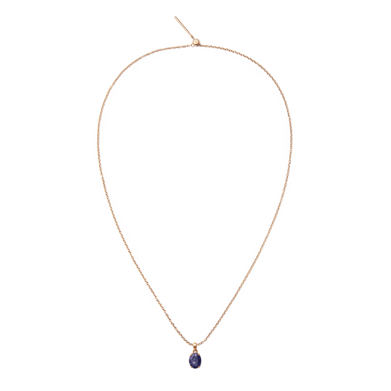 Blue Spot Oval Rose Gold Charm