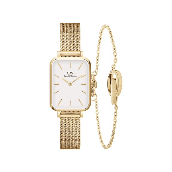 Quadro Pressed Eggshell White + Elan Unity Bracelet Gold