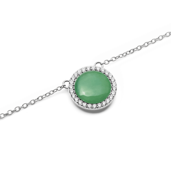 Audrey Necklace Jade Silver