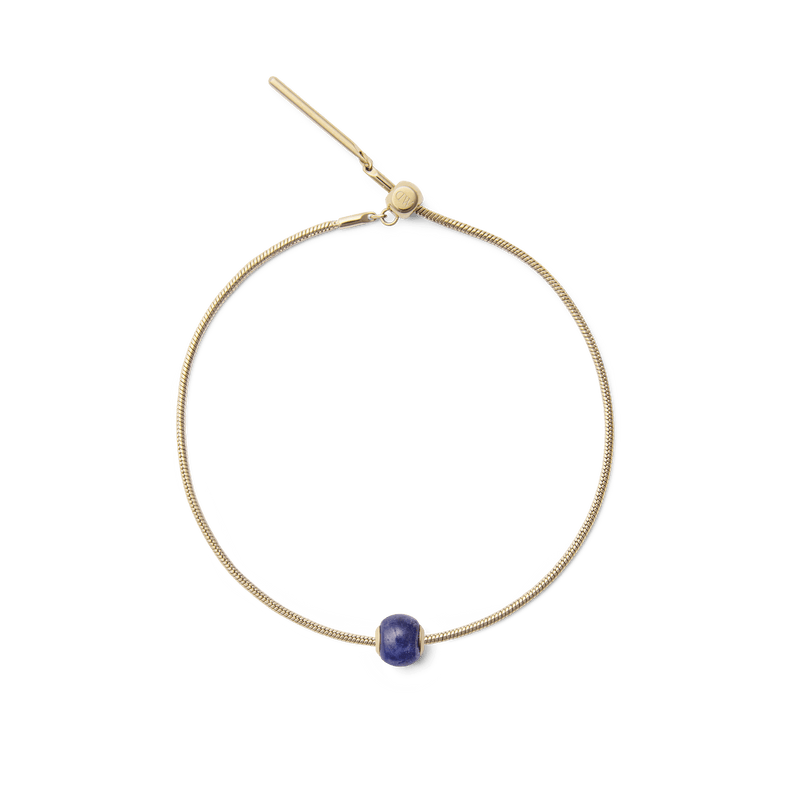 Blue Spot Orb Gold Charm