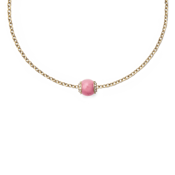 Rhodonite Crystal Orb Gold Charm